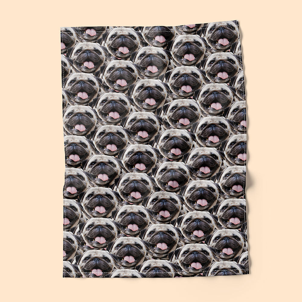 Dog Photo Mash Tea Towel